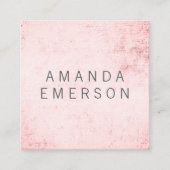 Minimale roze grunge vierkante visitekaartje (Voorkant)