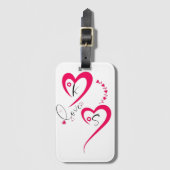Minimale Roze Hart Liefde Bagagelabel (Voorkant (verticaal))