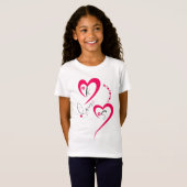 Minimale Roze Hart Liefde T-shirt (Voorkant volledig)