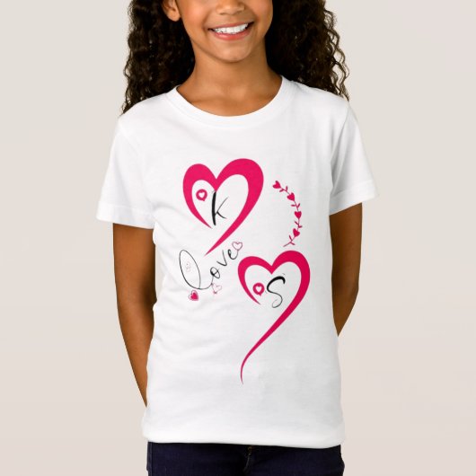 Minimale Roze Hart Liefde T-shirt (Voorkant)