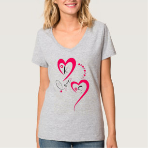 Minimale Roze Hart Liefde T-shirt