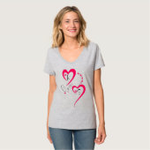 Minimale Roze Hart Liefde T-shirt (Voorkant volledig)