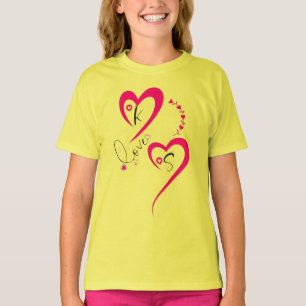 Minimale Roze Hart Liefde T-shirt