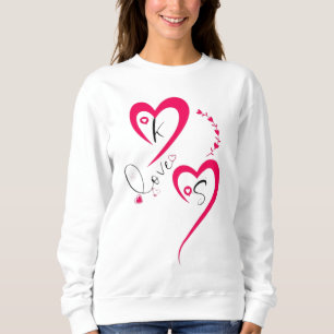 Minimale Roze Hart Liefde Trui