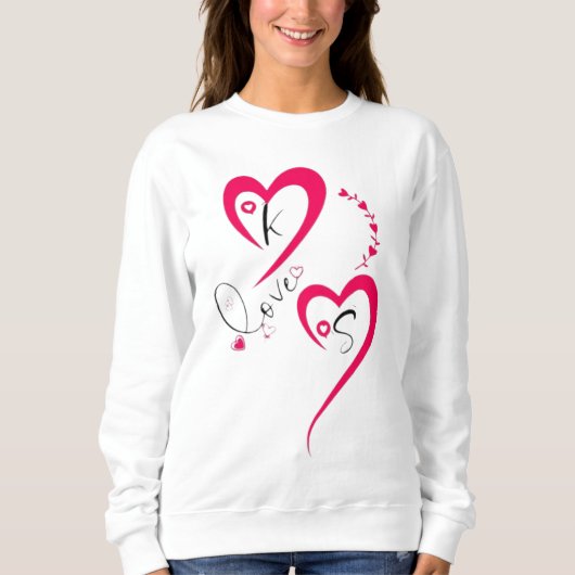 Minimale Roze Hart Liefde Trui (Voorkant)
