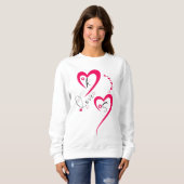 Minimale Roze Hart Liefde Trui (Voorkant volledig)