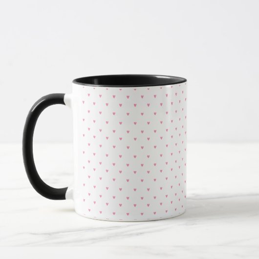 Minimale Roze Hart Patroon Mok (Links)