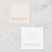 Minimale roze Hartelijk dank voor Logo Square Busi Vierkante Visitekaartje (Voorkant / Achterkant)