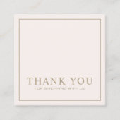 Minimale roze Hartelijk dank voor Logo Square Busi Vierkante Visitekaartje (Voorkant)