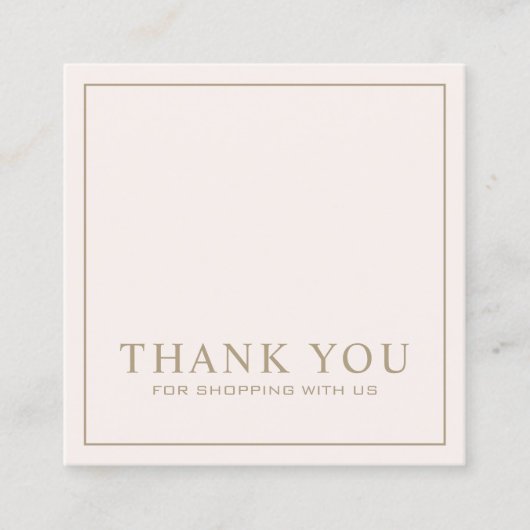 Minimale roze Hartelijk dank voor Logo Square Busi Vierkante Visitekaartje (Voorkant)