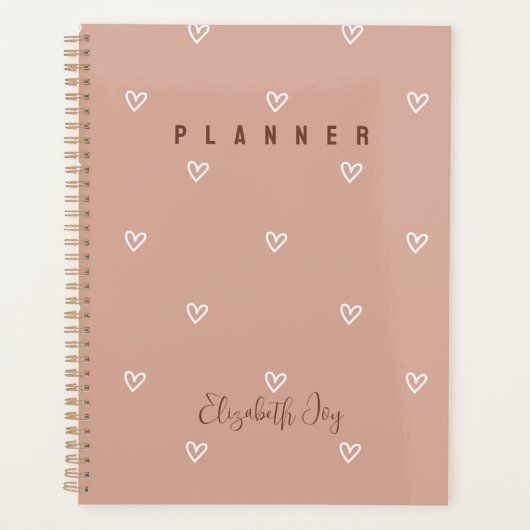 Minimale roze harten  planner (Voorkant)