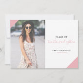 Minimale roze kalligrafie Afstudeerder Fotoaankond Aankondiging (Voorkant)