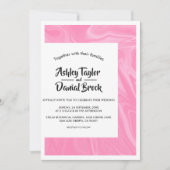 Minimale roze kalligrafie Kunstmatig Abstract huwe Kaart (Voorkant)
