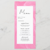 Minimale roze kalligrafie Kunstmatig Abstract huwe Menu (Voorkant)