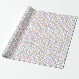 Minimale roze, lavendel en gele Schattigee regenbo Cadeaupapier