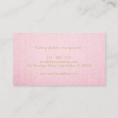 Minimale roze linnen textuur Moderne Professional Visitekaartje (Achterkant)