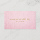 Minimale roze linnen textuur Moderne Professional Visitekaartje (Voorkant)