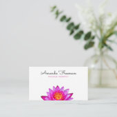 Minimale roze Lotus Bloem Massage Therapy Visitekaartje (Staand voorkant)