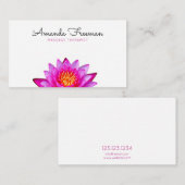 Minimale roze Lotus Bloem Massage Therapy Visitekaartje (Voorkant / Achterkant)