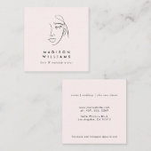 Minimale roze make-up Artiest Skin Care Vierkante Visitekaartje (Voorkant / Achterkant)