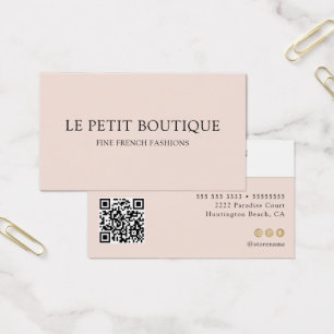 Minimale roze met QR-code Visitekaartje
