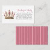 Minimale roze moderne sprookjesstaart prinses behu informatiekaartje (Voorkant / Achterkant)