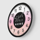 Minimale roze ombre Glitter Logo van bedrijf Grote Klok (Hoek)