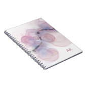 Minimale roze Paarse Glitter Monogram Alcohol Ink Notitieboek (Rechterzijde)