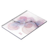 Minimale roze Paarse Glitter Monogram Alcohol Ink Notitieboek (Linkerzijde)
