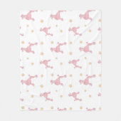 Minimale Roze Pastel Poodsilhouette Dekbed Fleece Deken (Voorkant)