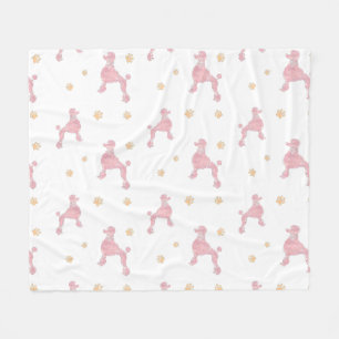 Minimale Roze Pastel Poodsilhouette Dekbed Fleece Deken