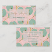 Minimale roze patroon in de vorm Cute Gold & Mint  Visitekaartje (Voorkant / Achterkant)
