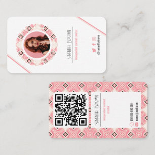 Minimale roze QR-code voor foto's Visitekaartje