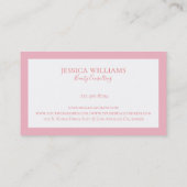 Minimale roze rand op wit visitekaartje (Achterkant)