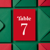 Minimale roze rode en roze tafel 7 bruiloft kaart