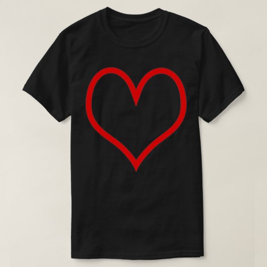 Minimale roze rode hartlijn klinkende liefdessymbo t-shirt (Design voorkant)