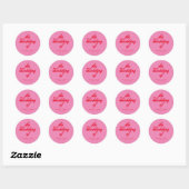Minimale roze rode retro bruiloft ronde sticker (Vel)