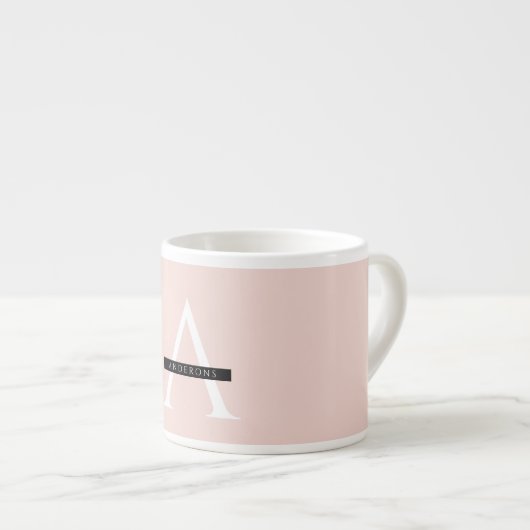 Minimale roze roze gepersonaliseerde naam espresso kop (Voorkant rechts)