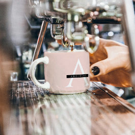 Minimale roze roze gepersonaliseerde naam espresso kop