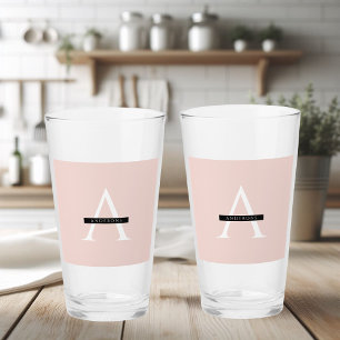 Minimale roze roze gepersonaliseerde naam glas