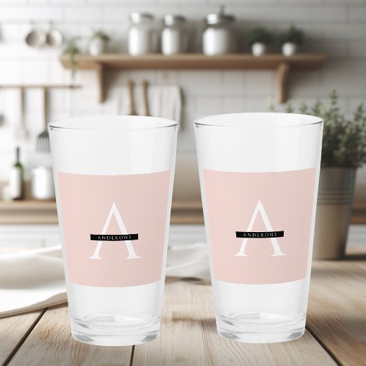 Minimale roze roze gepersonaliseerde naam glas
