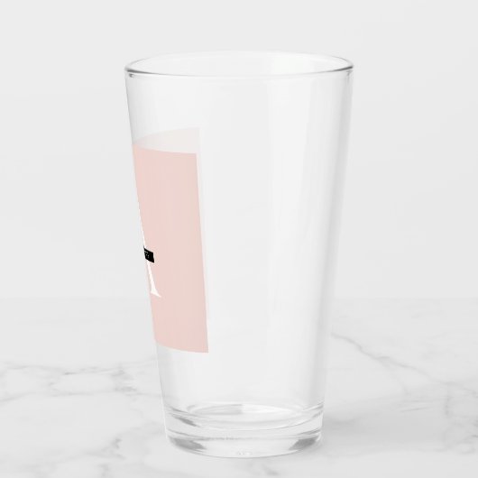 Minimale roze roze gepersonaliseerde naam glas (Links)