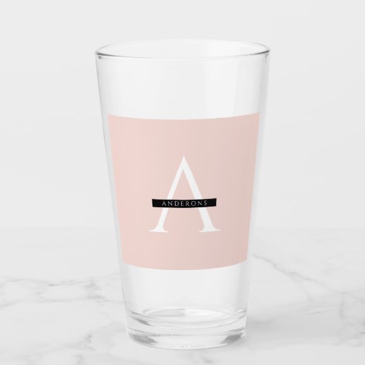 Minimale roze roze gepersonaliseerde naam glas (Voorkant)