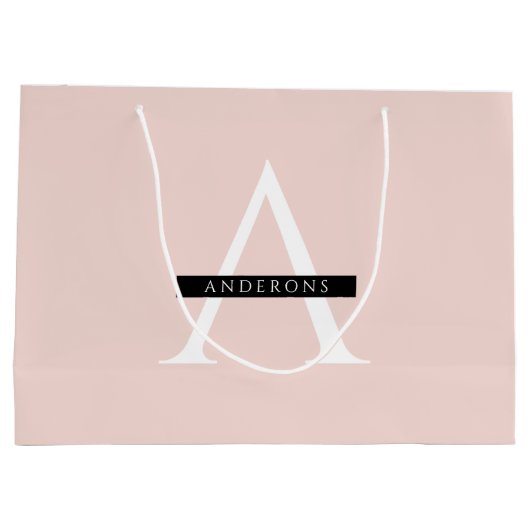 Minimale roze roze gepersonaliseerde naam groot cadeauzakje (Achterkant)