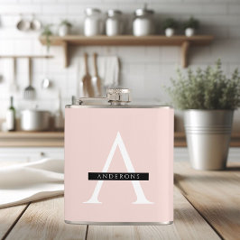 Minimale roze roze gepersonaliseerde naam heupfles