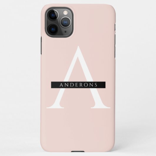 Minimale roze roze gepersonaliseerde naam iPhone hoesje (Achterkant)