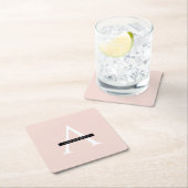 Minimale roze roze gepersonaliseerde naam kartonnen onderzetters (Insitu)