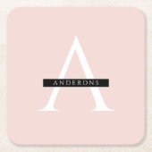 Minimale roze roze gepersonaliseerde naam kartonnen onderzetters (Voorkant)