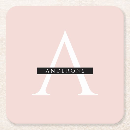 Minimale roze roze gepersonaliseerde naam kartonnen onderzetters (Voorkant)