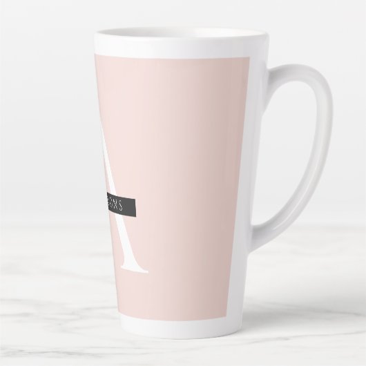 Minimale roze roze gepersonaliseerde naam latte mok (Rechts)